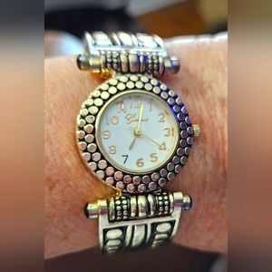 Geneva Goldtone Cuff Watch